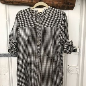 DKNY 100% Cotton shirt  dress with check print